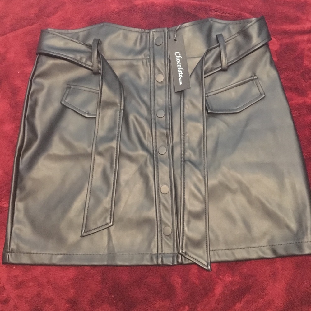 NanaMacs Faux Leather Skirt
